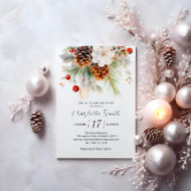 Elegantes Winter Evergreen & Rowan Brautparty