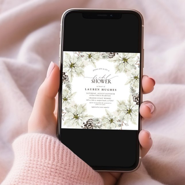 Elegantes Winter Floral Brautparty Einladung (Von Creator hochgeladen)