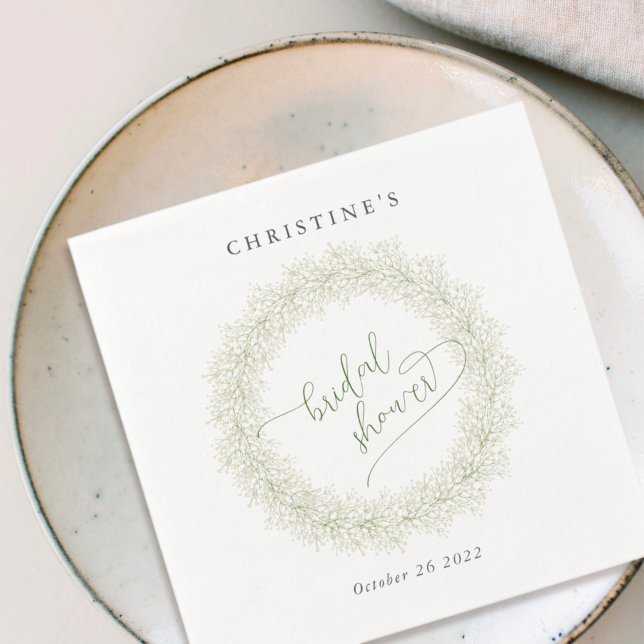 Elegantes Winter Floral Wreath Brautparty Serviette (Von Creator hochgeladen)