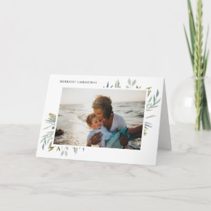 Elegantes Winter Foliage Holiday Foto Feiertagskarte