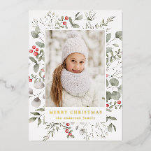 Elegantes Winter Foliage und Holly Berries Foto