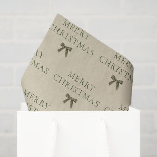 Elegantes Winter Frohe Weihnachten Beige Samtschle Seidenpapier