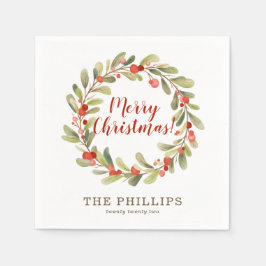 Elegantes Winter Holiday Weihnachten Party Serviette