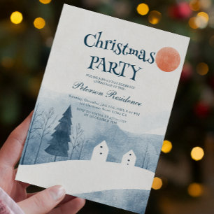Elegantes Winter Landschaft Weihnachten Party Einladung