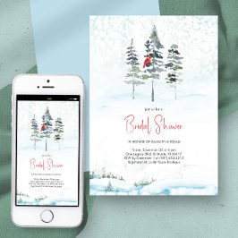 Elegantes Winter Pines Weihnachts-Brautparty Einladung