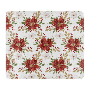 Elegantes Winter-Poinsettie-Blumenmuster Schneidebrett