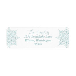 Elegantes Winter-Snowflake-Design im Aqua-Label