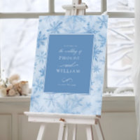 Elegantes Winter Snowflake Periwinkle Wedding Sign
