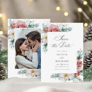 Elegantes Winter Wedding Christmas Foto Save The Date