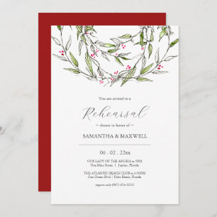 Elegantes Winter Wedding Probe Dinner Einladung