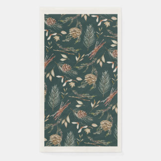 Elegantes Wintergasthandtuch mit Pinecones Serviette