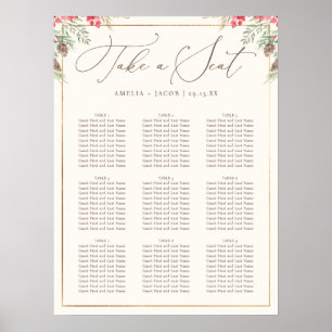 Elegantes Wintergrün Hochzeitsstift Poster