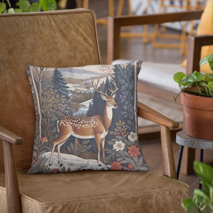 Elegantes Winterhirsch-Naturdesign Kissen