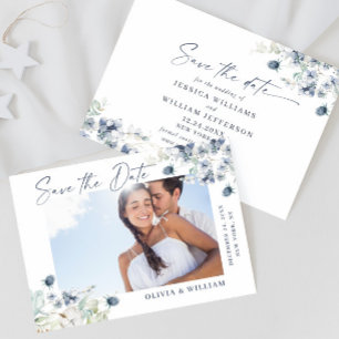 Elegantes Winterlaub-Foto-Hochzeit - Termin vormer Save The Date