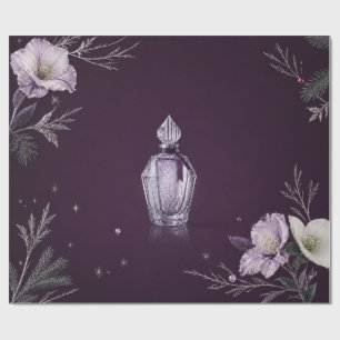 Elegantes Winterparfüm-Pflaume-Weihnachtsverpackun Geschenkpapier