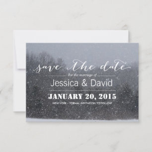 Elegantes Winterschnee-Thema Save the Date