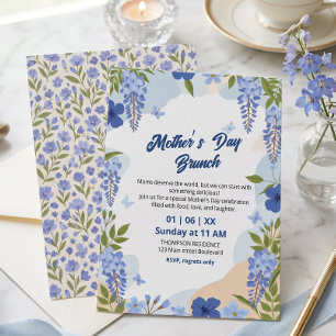 Elegantes Wisteria-Blumen-Muttertags-Brunch  Einladung