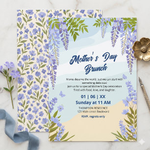 Elegantes Wisteria-Blumen-Muttertags-Brunch Einladung