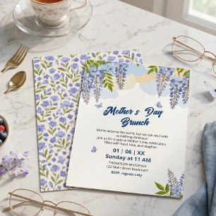 Elegantes Wisteria-Blumen-Muttertags-Brunch Einladung