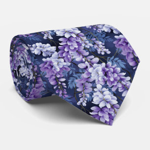 Elegantes Wisteria-Fliesen-Blumenmuster Krawatte