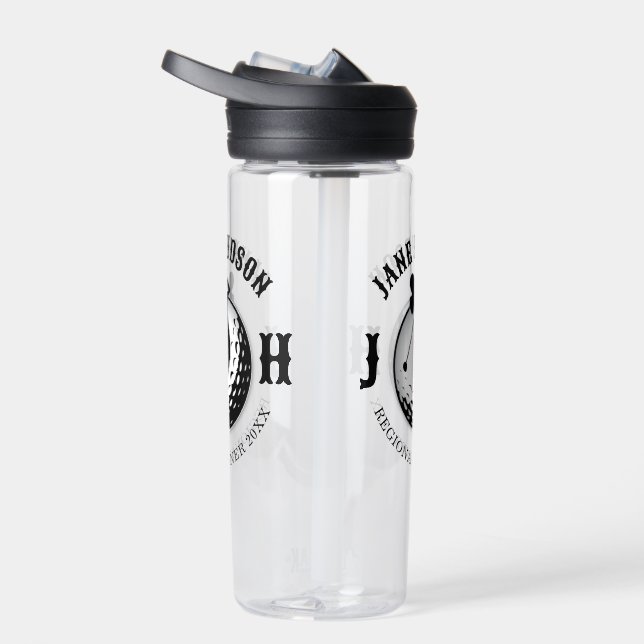 Elegantes Women Golf Monogram Design Trinkflasche (Rechts)