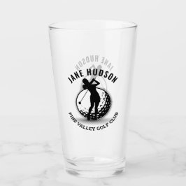 Elegantes Women Golfer Monogram Design Glas