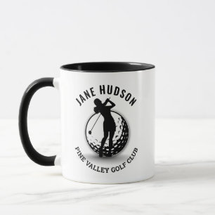 Elegantes Women Golfer Monogram Design Tasse
