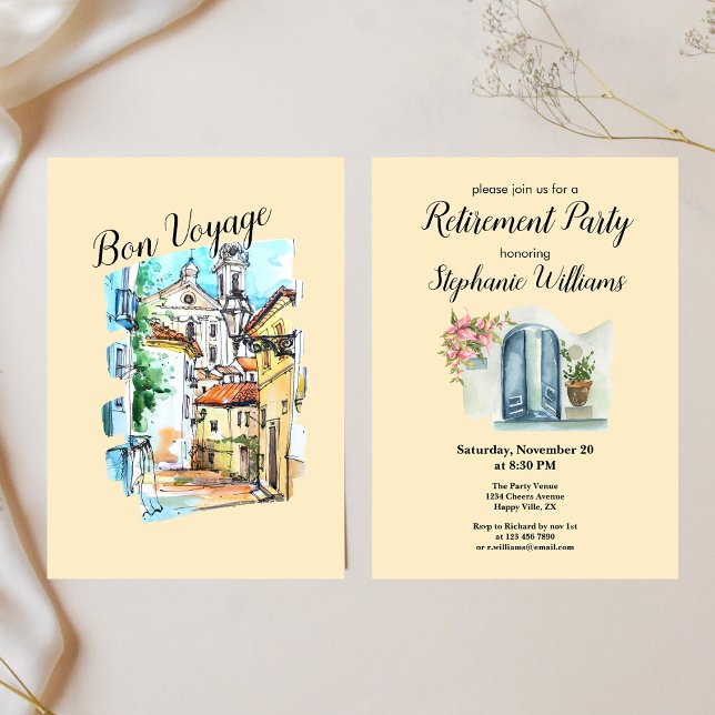 Elegantes Womens Retirement Bon Voyage Party Einladung (Von Creator hochgeladen)
