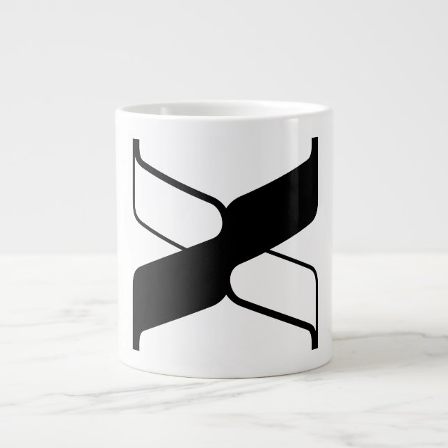 Elegantes X-Monogramm Jumbo-Tasse (Vorderseite)