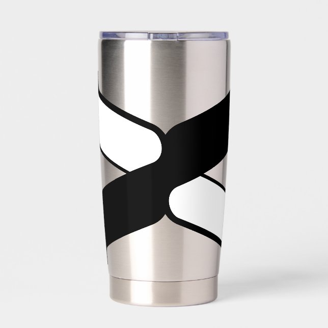 Elegantes X-Monogramm Thermobecher (Rückseite)