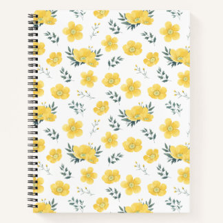 Elegantes Yellow-Blume-Notebook Notizbuch