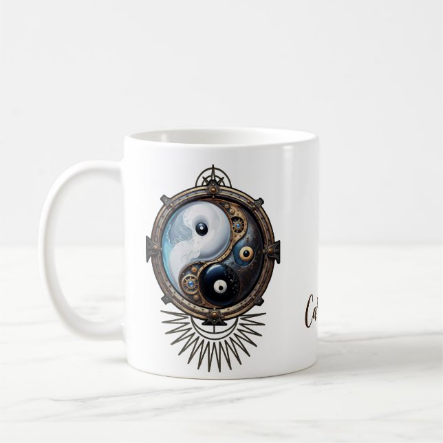Elegantes Yin-Yang-Zeichen Kaffeetasse (Links)