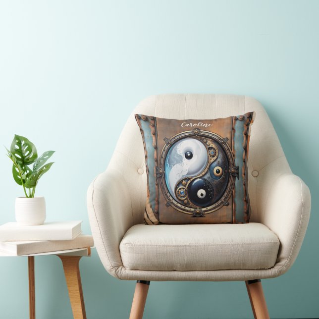 Elegantes Yin-Yang-Zeichen Kissen (Stuhl )