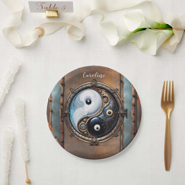 Elegantes Yin-Yang-Zeichen Pappteller (Hochzeit)