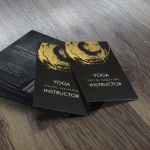 Elegantes YOGA Goldfolie Pinselstriche ZEN Symbol Visitenkarte