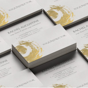 Elegantes YOGA Goldfolien-Pinselstriche ZEN-Symbol Visitenkarte