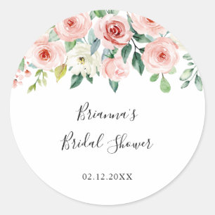 Elegantes zartes Herbst-Blumen-Hochzeitsdusche-Ges Runder Aufkleber
