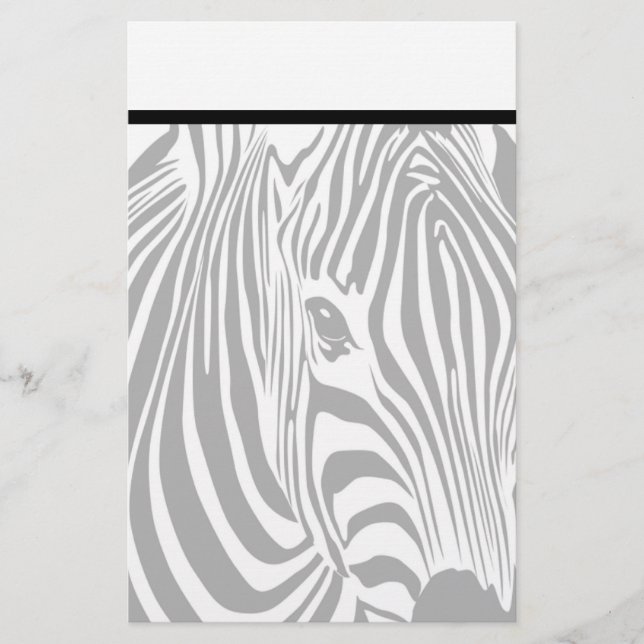 Elegantes Zebra-Briefpapier mit Briefkopf Briefpapier (Vorderseite)