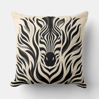 Elegantes Zebrastreifen-Design mit einfarbigen Wav Kissen