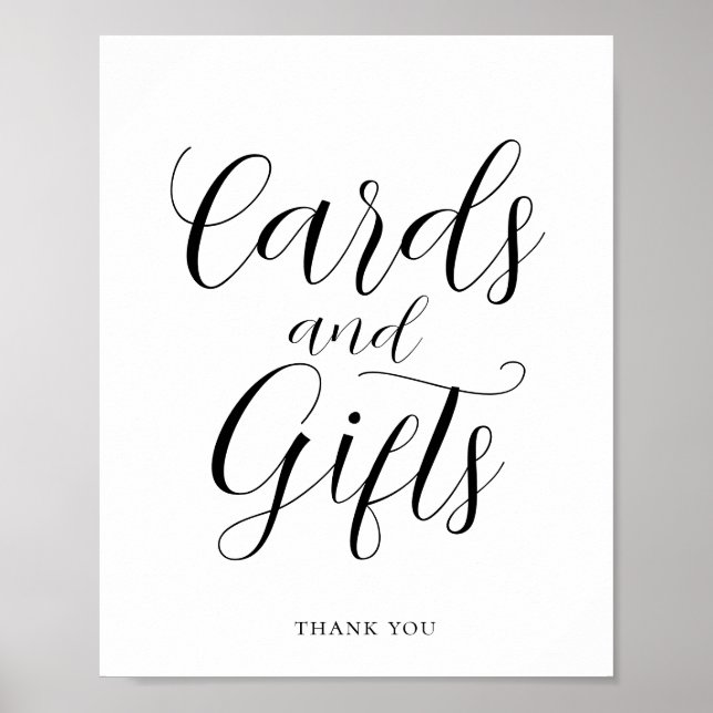 Elegantes Zeichen für kalligraphische Karten und G Poster (Vorne)