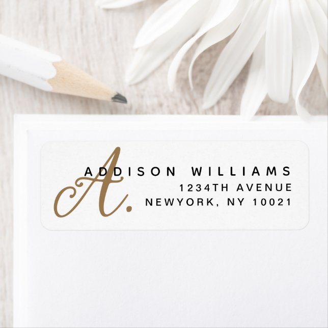 Elegantes, zeitgenössisches White-Script-Monogramm (Insitu)