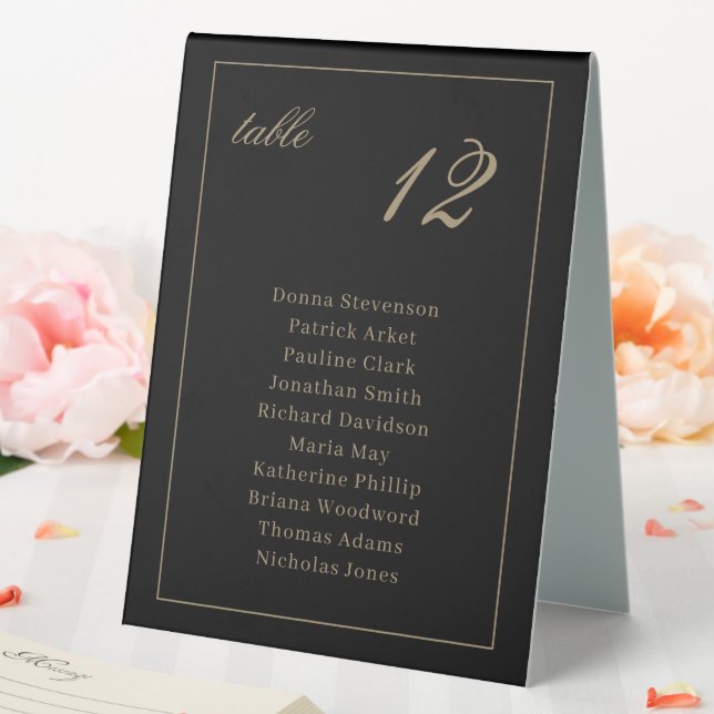Elegantes Zeltnummerzeichen Tischaufsteller (In Situ (Hochzeit))