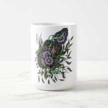 Elegantes Zentangle-Lila-Blumenbouquet-Keramik-Tas