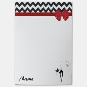 Elegantes Zickzack, lustiges Katzenmonogramm Post-it Klebezettel