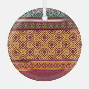 Elegantes Zierafrika: Indisches Ethnisches Muster Ornament Aus Glas