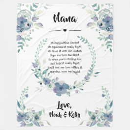 Elegantes Zitat Blumengranma Nana von Grandkids Fleecedecke