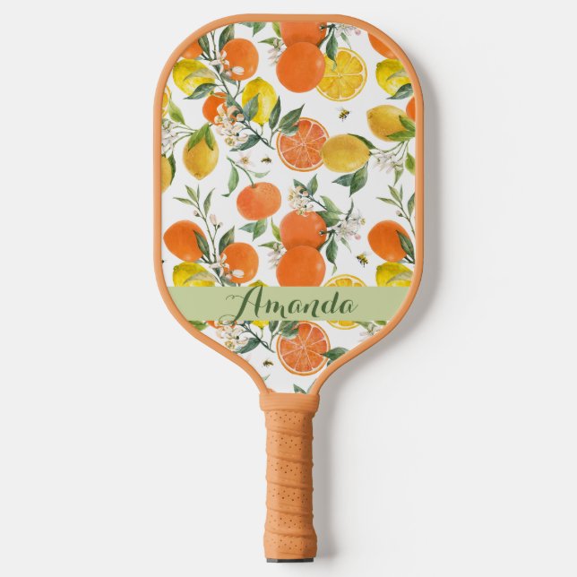 Elegantes Zitrusmuster Pickleball Schläger (Vorderseite)