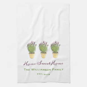 Elegantes Zuhause, süßes Zuhause, Familienmonogram Geschirrtuch