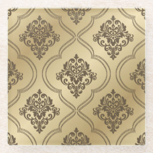 Elegantes, zweifarbiges Dekorationsmuster Glasuntersetzer