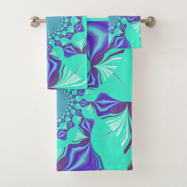 Elegantes Zyan Wertvoll blau Badhandtuch Set (Insitu)